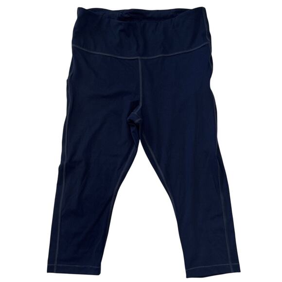 Athleta Leggings Ultimate Stash Pocket Capri Navy Blue Athletic Size LP - Picture 3 of 12